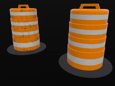 Traffic Drum  Free low-poly 3D model