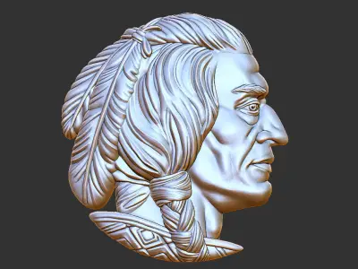 Native American medallion 3D print model
