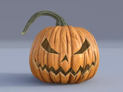 Halloween Pumpkin Realistic Low-poly 3D model