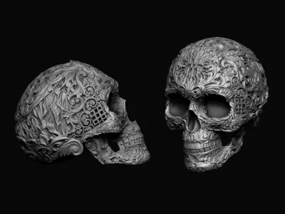 Skull ornamental 3D print model purchase