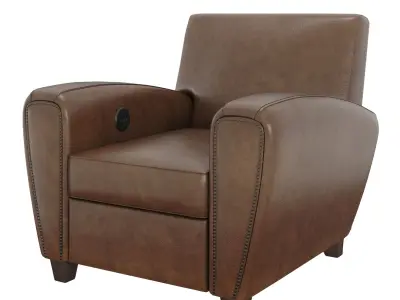 Manhattan Square Arm Leather Chair by Pottery Barn 3D model