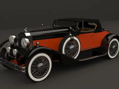 packard 3d model vintage car 3D model