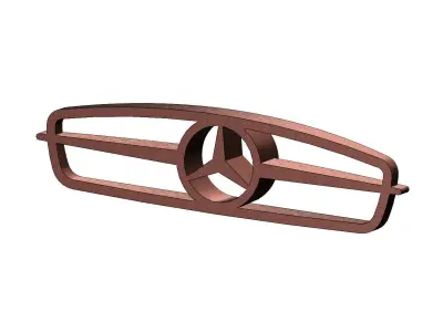 Open Mercedes 300SL front grille gullwing relief 3D print model