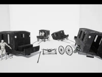 The Carriage 03 Low-poly 3D model