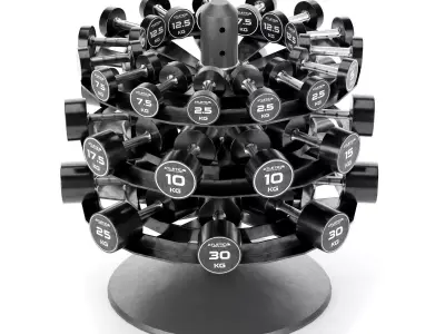 Weight Storage Racks Dumbbell Set 023 3D model