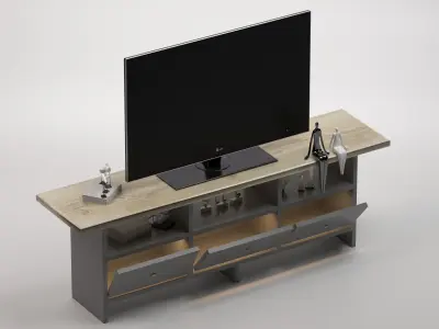 TV Stand SET LG Free 3D model
