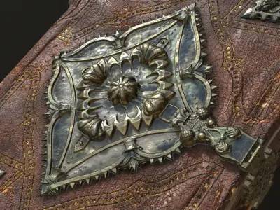 Ancient Leather-Bound Tome with Lock 3D model