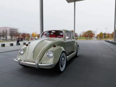 CAR 1955 volkswagen beetle Low-poly 3D model