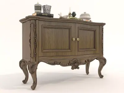 Classic European style Sideboard and Decoration 3 3D model