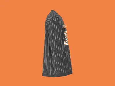 Mens full sleeve sport t-shirt with graphics 3D model