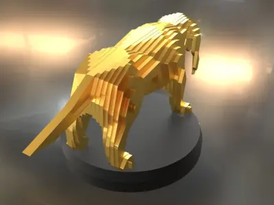 Parametric Asia Basset Hound Dog Low-poly 3D model