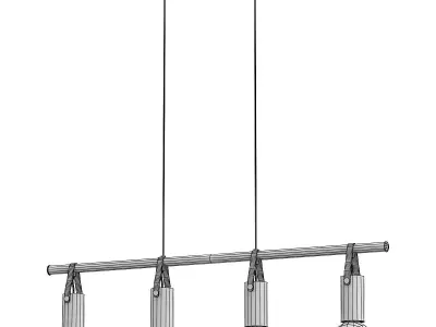 apricale-98282 pendant light with four lights hanging from it 3D model