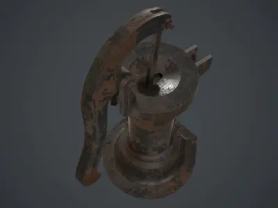 Hand Pump 2B Low-poly 3D model