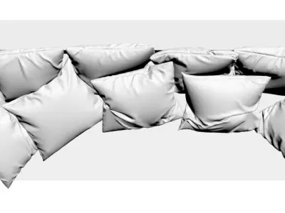 Grey cushions for a sofa 3D model