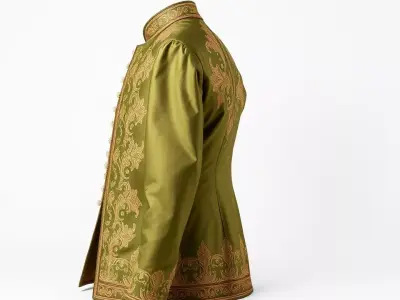 Elegant Olive Sherwani model pack Low-poly 3D model