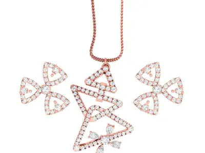 Pendant Earrings combo - 1168 3D print model