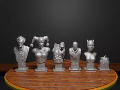 Batman Versus Joker Figure Chess Set Suicide Squad Character 3D print model