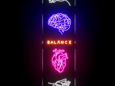 Balance Neon Sign 3D model