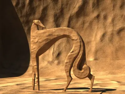 GREYHOUND SAND STATUE  3D model
