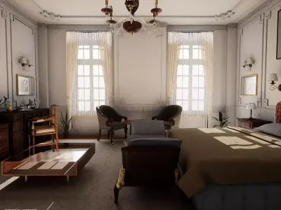 Hotel Room 3D model buy