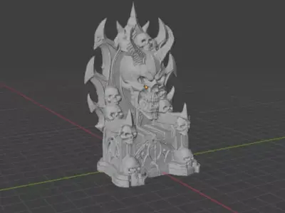 Skull Chair Gaming Headset Stand 3D print model