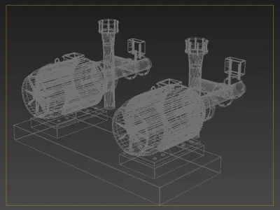 Engine motor Pulverizer air pump mechanical equipment 3D model