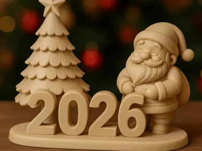 3D Printed Christmas Decoration 2026 Santa Claus Tree 3D print model