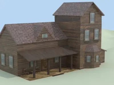 Medieval Simple House Free low-poly 3D model