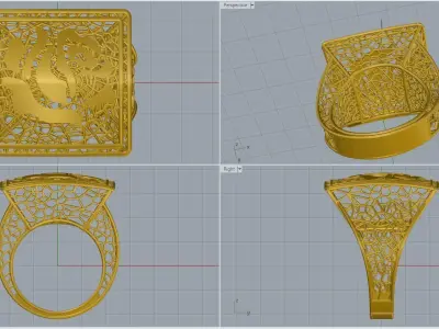 woman ring 3D print model