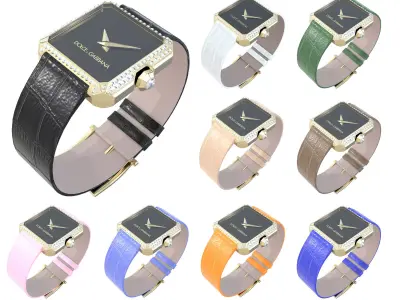 Dolce Gabbana Watch with Diamonds Low-poly 3D model