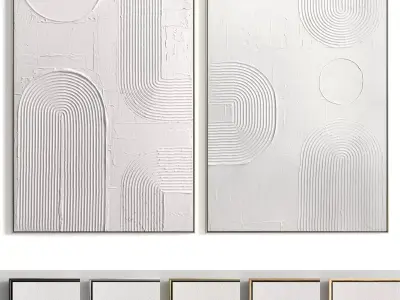 Plaster Two Photo Frame 261 Low-poly 3D model