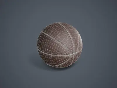 Basketball Ball Low-poly 3D model 9