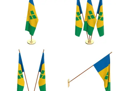 Saint Vincent And The Grenadines Flag Pack 3D model