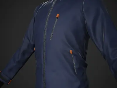 Blue Snowboard Hoodie Style 1 Low-poly 3D model