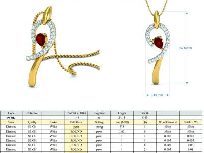 Bend Shape Fashion Earring - Pendant - Ring Set 3D print model