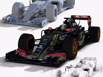 Lotus E23 Hybrid  Low-poly 3D model