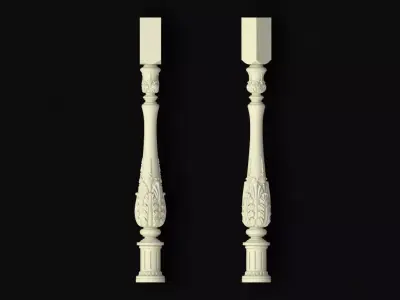 baluster pair of candlesticks 3D model