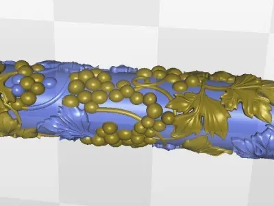 Grapevine inlaid column 3D model