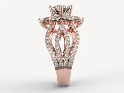 Diamond women ring 002 3D print model