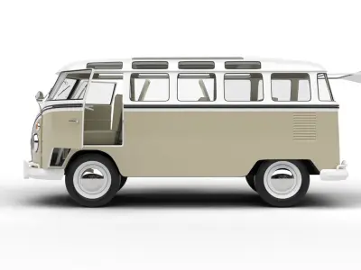 Volkswagen T1 Samba Bus 1950 HQ 3d model 3D model
