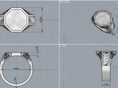 Celtic ring 3D print model