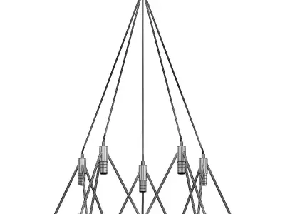 gitter chandelier with triangles hanging from it 3D model