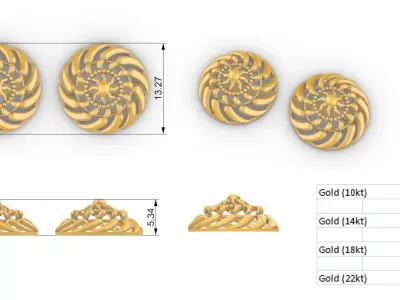 Sun Shape Mandala Set With Ring 3D print model