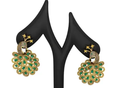 peacock earring 3D print model