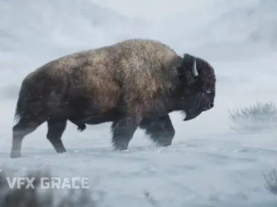 Bison Male  UE Character Asset 3D model