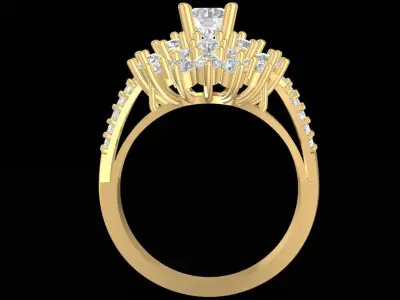 Luxury Multi Layer Floral Diamond Ring  2575 3D print model