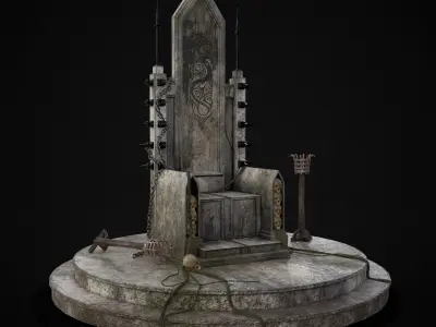 Gothic Dungeon Props Mix 3D Model Collection