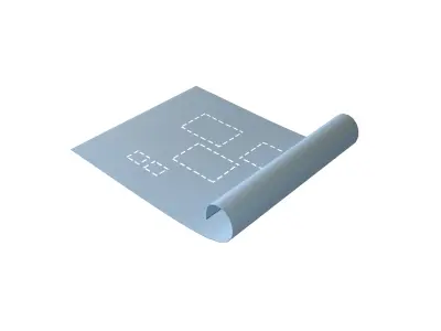 Cartoon Blueprint v1 001 Low-poly 3D model