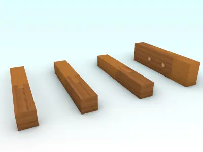 wood joint set 1 3D model