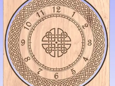 Wall Clock 2 - Files for CNC svg  dxf  eps ai pdf 3D model